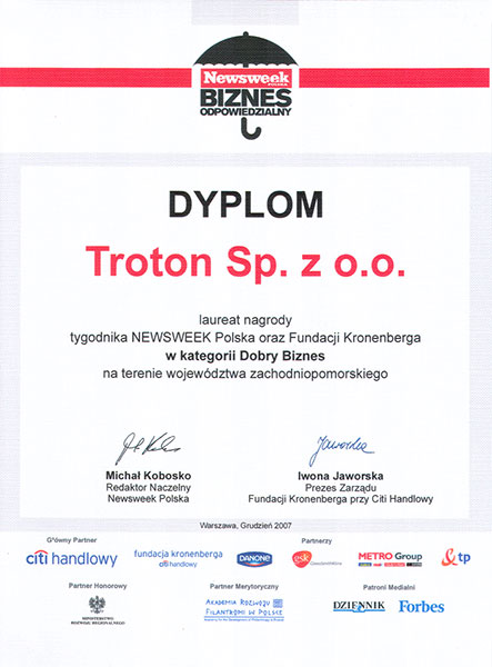 Nagrody i wyróżnienia firmy