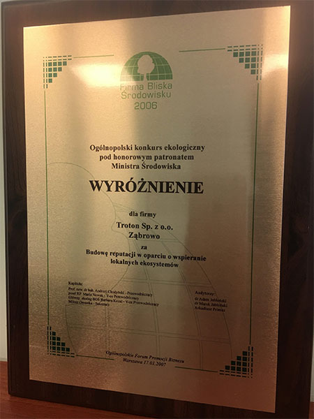 Nagrody i wyróżnienia firmy