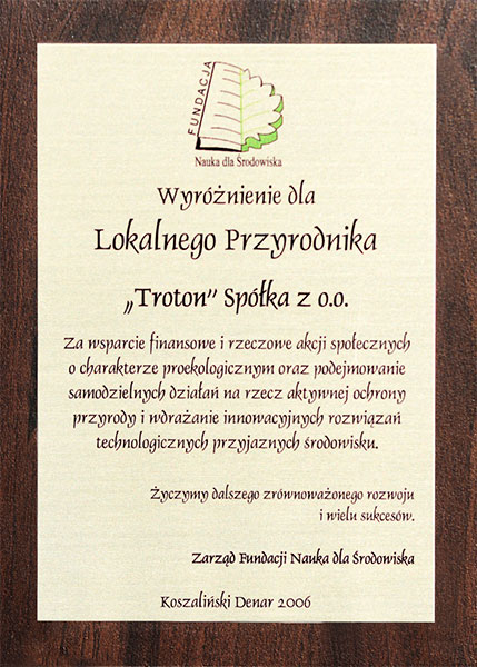 Nagrody i wyróżnienia firmy