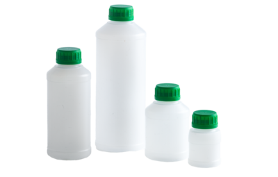 Plastikflasche PE-HD mit Skala und Korken
