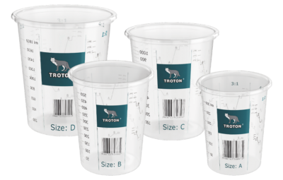 Vasos de pintura graduados