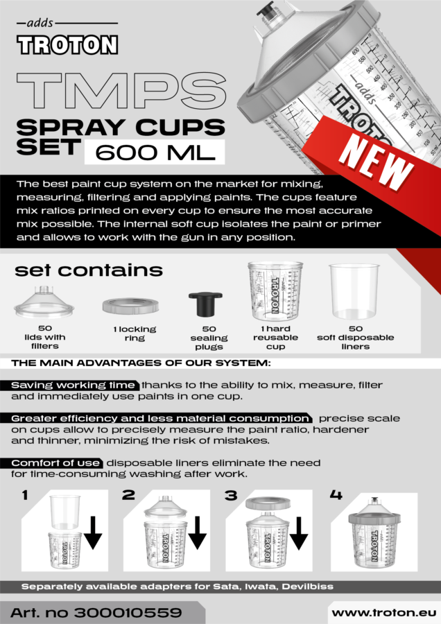 Новинка addsTroton — TMPS SPRAY CUPS SET