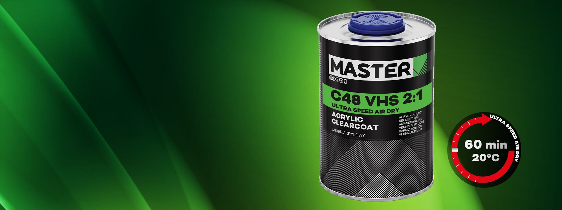 C48 VHS 2:1<BR />Szybki lakier bezbarwny <br />Air-Dry